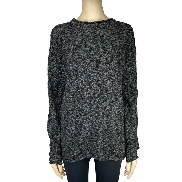 ANERKJENDT Signature Style Textured Knit Contemporary Cotton Grey Long Sweater M - Picture 4 of 9